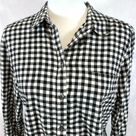 Eddie Bauer Buffalo plaid cotton flannel button down shirt size large - Picture 4 of 8